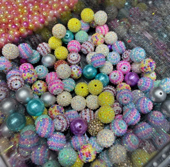 Wholesale One Spoon 10mm Mermaid Beads Abs Pearl Straight Hole Beads & 20MM Diamond BubbleGum Beads One Spoon